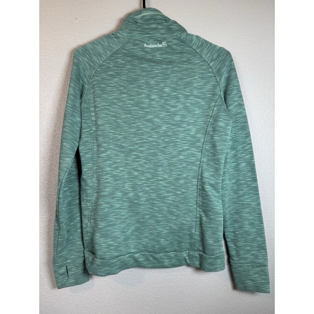 Avalanche 1/4 Snap Pullover Sweatshirt Beryl Green Running Thumb Holes Medium - Picture 7 of 7